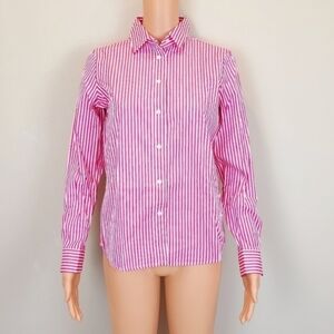 Lauren Ralph Lauren Pink Stripe Long Sleeve Button Down Shirt
